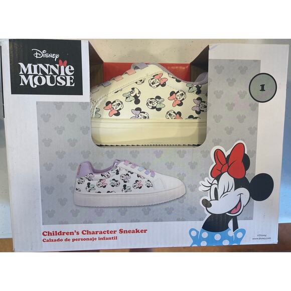 New Size 1 Disney Multi Colored Minnie Mouse Shoes - Picture 1 of 2